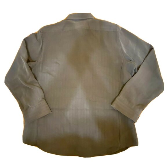 Claiborne Mens Modern Fit Button-Up Shirt Large Gray Rayon/Poly Blend - Picture 2 of 3